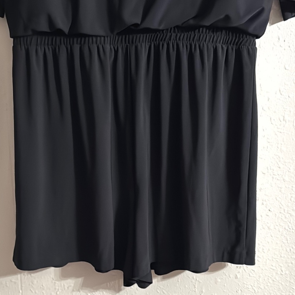Emma & Michele Black Draped Romper - Picture 7 of 8